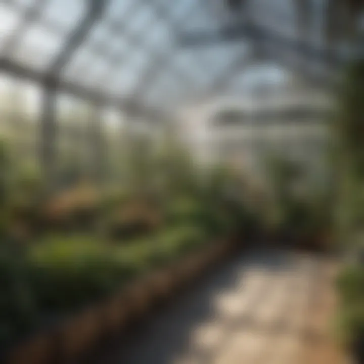 A diagram showing optimal greenhouse layout and design features