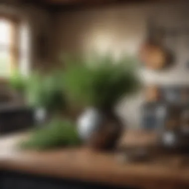 Aesthetic arrangement of natural herbs in a rustic kitchen