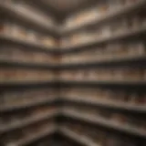Neatly arranged pantry shelves with labeled containers