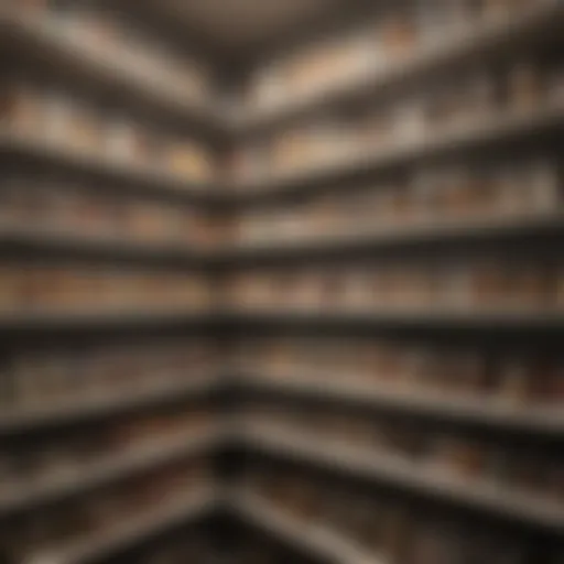 Neatly arranged pantry shelves with labeled containers
