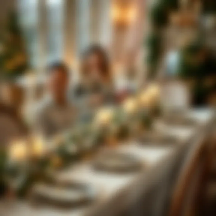 Elegant table setting adorned with seasonal decorations