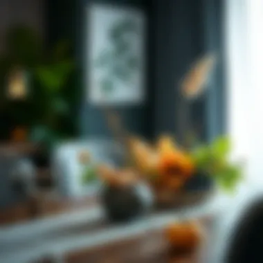 Unique centerpiece made from natural elements and artisanal crafts