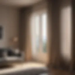 Elegant long curtains enhancing a narrow window