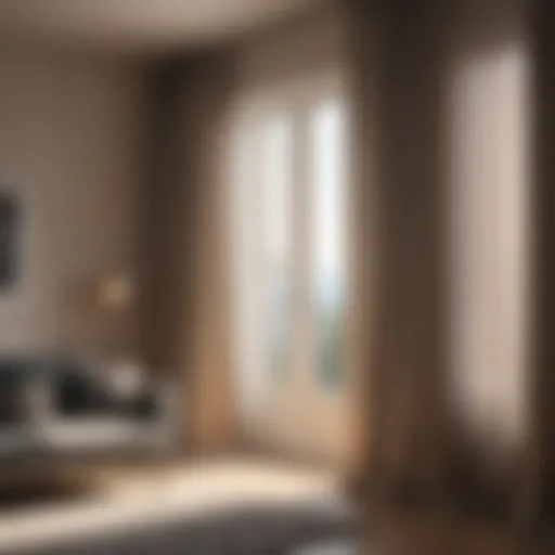 Elegant long curtains enhancing a narrow window