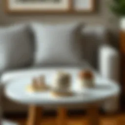 Elegant display of small table decor featuring a minimalist vase and chic coasters