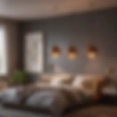 Elegant Pendant Lights in a Cozy Bedroom Elegant pendant lights casting a warm glow in a cozy bedroom setting