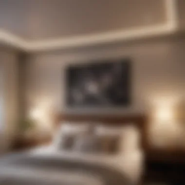 Recessed Lighting Highlighting Bedroom Decor Sleek recessed lighting highlighting artwork and decor in the bedroom