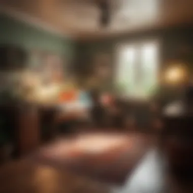 Colorful and inviting dorm room atmosphere