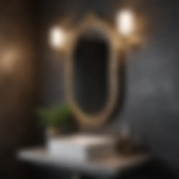 Unique decorative elements enhancing the elegance of a powder room