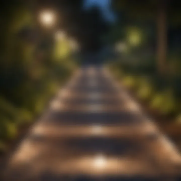 Elegant solar garden lights illuminating a pathway