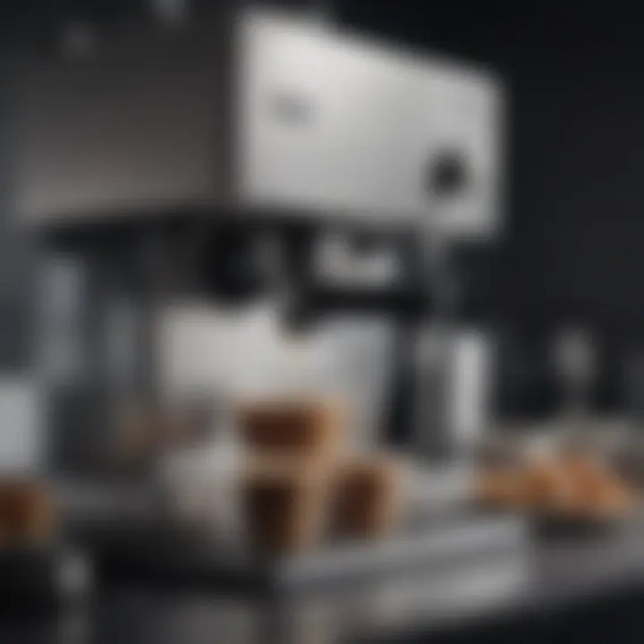 Close-up of Delonghi coffee pot brewing capabilities