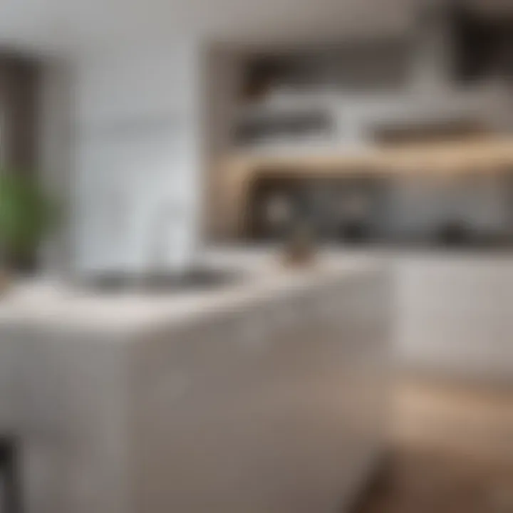 Elegant materials used in a kitchen peninsula design