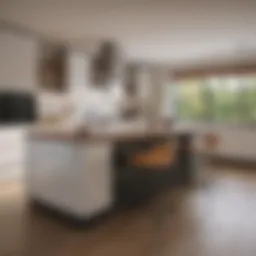 Stylish kitchen peninsula with integrated seating and storage solutions
