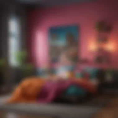 Vibrant Color Palette Vibrant color scheme used in a modern teenage room