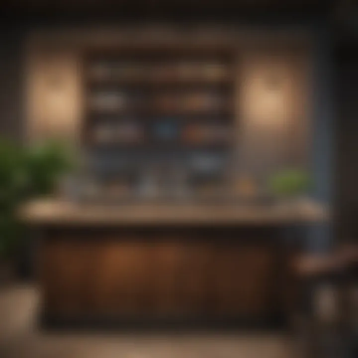 Bar layout featuring a well-organized drink station and modern decor