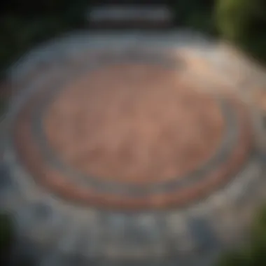An artistic arrangement of pavers creating a unique backyard feature