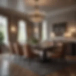 Elegant dining setup with table for ten