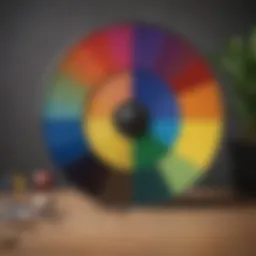 A color wheel showcasing various hues and their relationships.