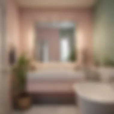 Soft Pastel Elegance in Small Bathrooms A serene small bathroom featuring a soft pastel color palette.