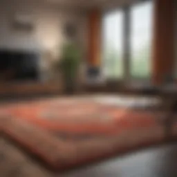 Living room with large carpet creating a focal point