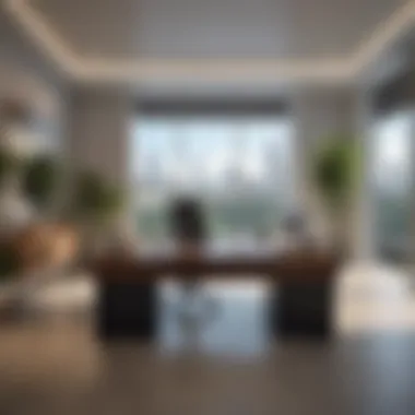 Sleek office space designed with contemporary furniture