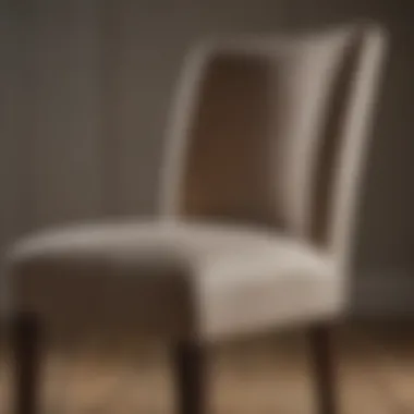 Stain-Resistant Fabric on Dining Chair Close-up of stain-resistant fabric on a dining chair