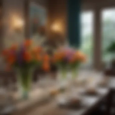 Thematic Flower Decor for a Unique Dining Experience Creative dining table setup with thematic flower decor