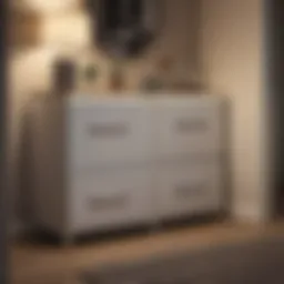 Compact dresser with integrated shelving