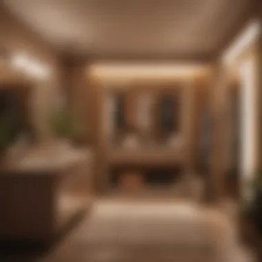 Cozy Dressing Room Atmosphere Cozy dressing room with a warm color palette and inviting atmosphere