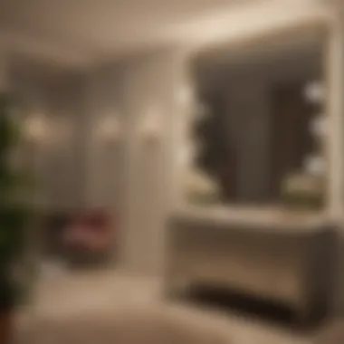 Elegant Dressing Room Design Elegant dressing room with a vintage mirror and soft lighting
