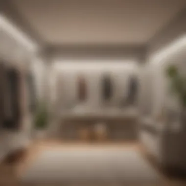 Minimalist Boutique Dressing Area Minimalist boutique dressing area featuring functional storage solutions