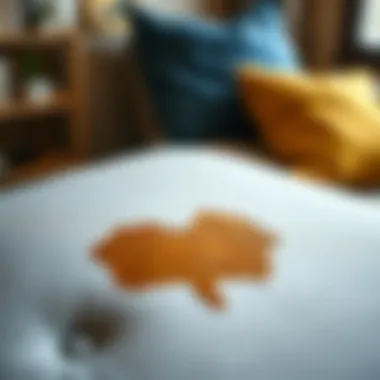 Coffee Stain on Upholstery Coffee stain on a fabric couch