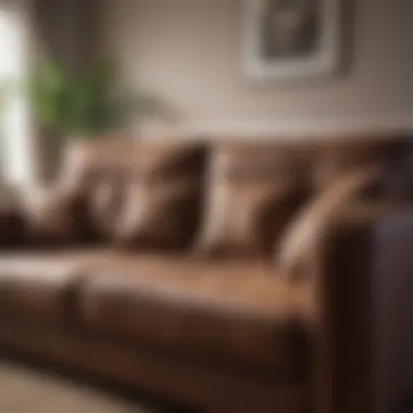 Demonstration of a fabric cleaning technique on a couch