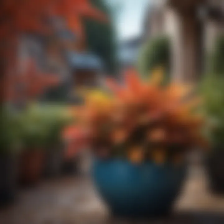 Colorful foliage plants in limited space