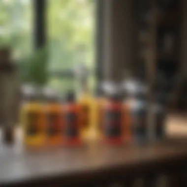 Variety of Gnat Control Solutions Assortment of gnat control sprays displayed on a table