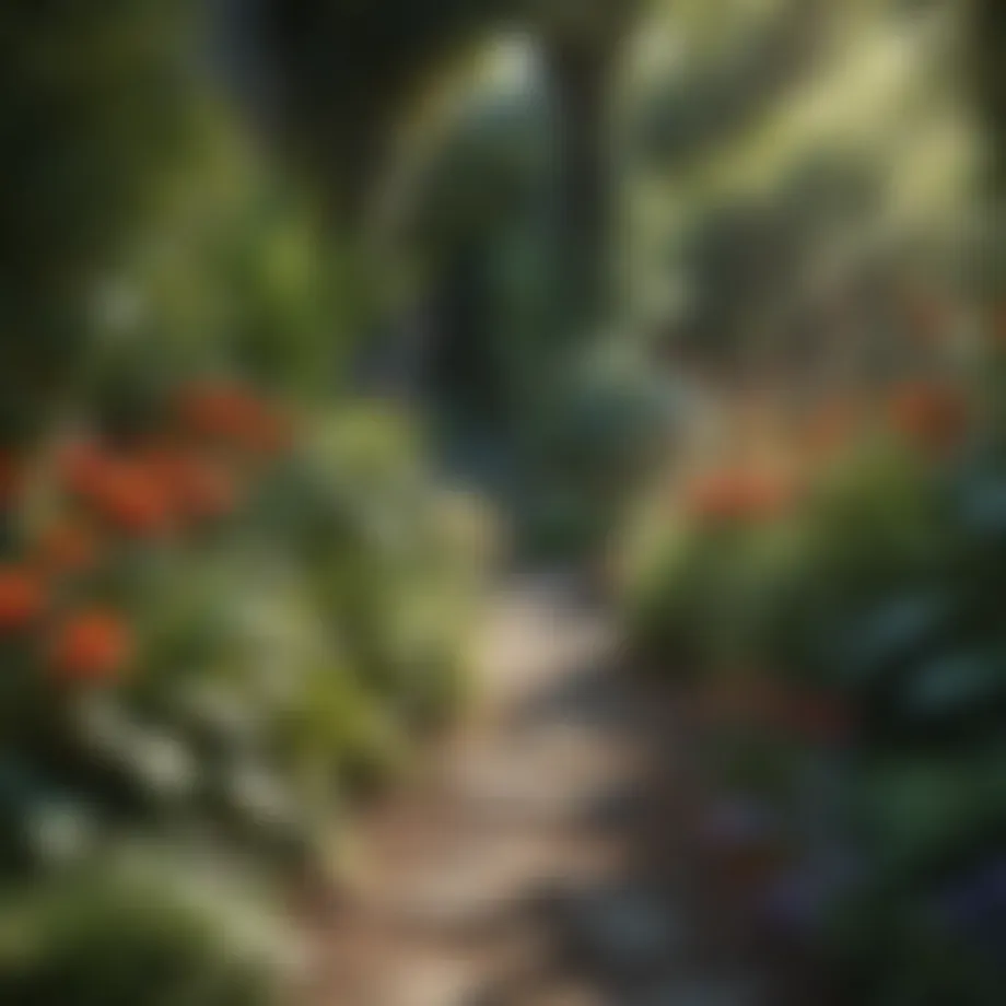 A vibrant garden filled with diverse plants, showcasing natural beauty