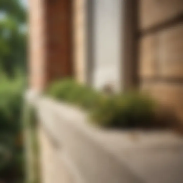 Homeowner applying wasp deterrents around their property