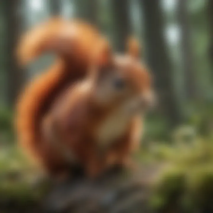 Illustration showing humane relocation methods for red squirrels