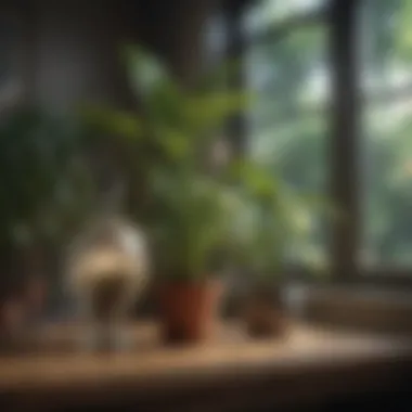 Chemical Solutions for Houseplant Pest Management A professional applying chemical treatment to houseplants.