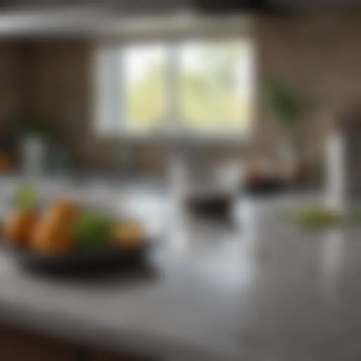 A clean kitchen countertop free of food debris