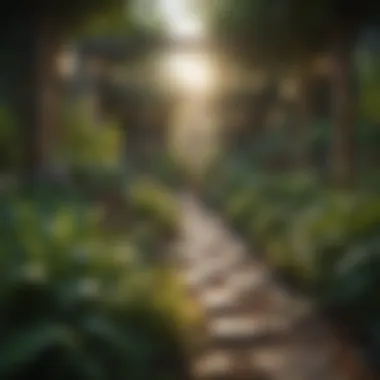 A garden with gnat traps set around plants
