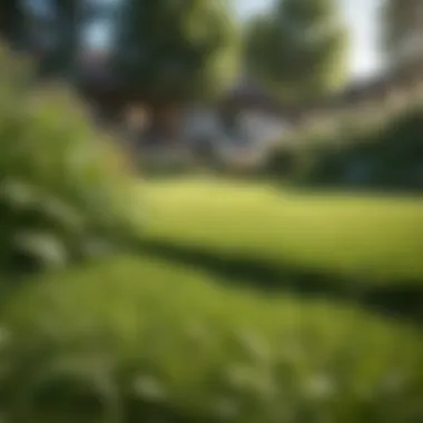 Thriving Lawn Free of Weeds Healthy lawn thriving without weeds