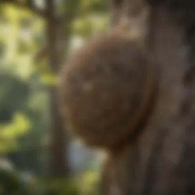 Safe removal of a wasp nest from a tree