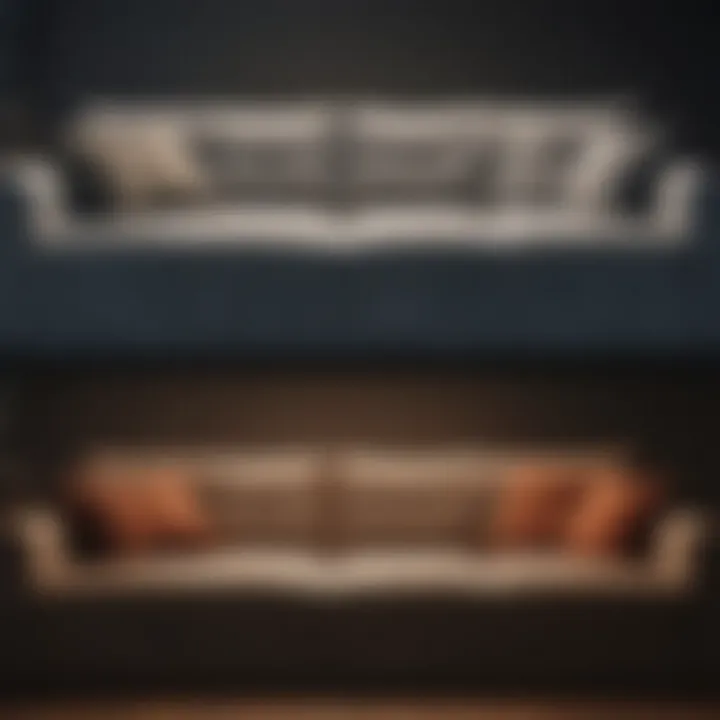 Before and after comparison of a sofa cleaning transformation
