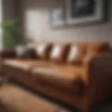 Applying a DIY Cleaning Solution on a Stained Sofa A DIY cleaning solution being applied to a stained sofa