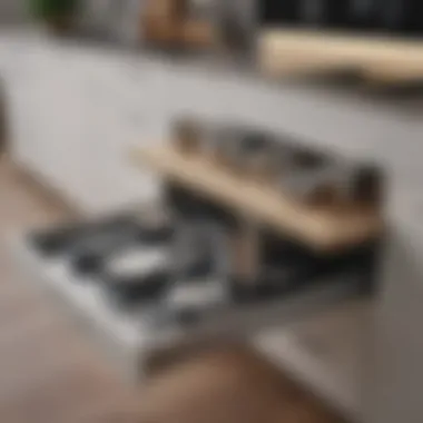 Stylish Kitchen with Organizer Stylish kitchen featuring a pull-out organizer for pot lids