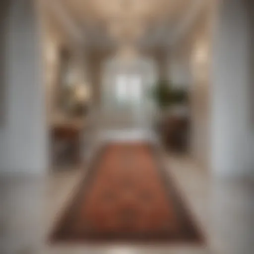 Elegant hallway runner enhancing a modern entryway