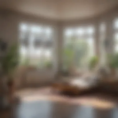 A well-ventilated room with open windows and fans