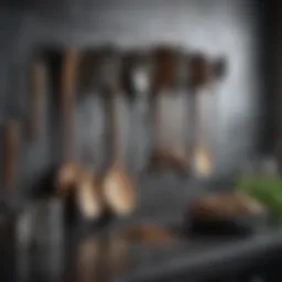 High-quality kitchen utensils arranged neatly