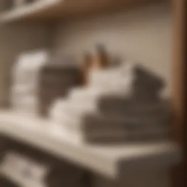 Neatly folded towels in a linen closet